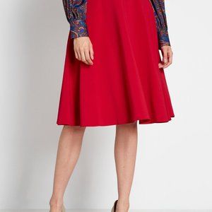 Modcloth Red A-line Skirt with Pockets!